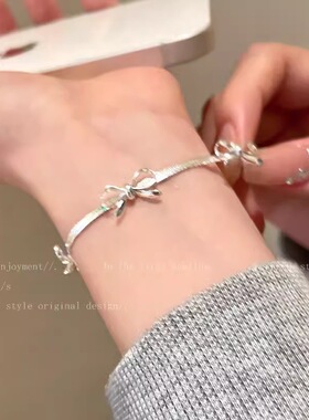 蝴蝶结项链女不掉色ins小众设计轻奢闺蜜锁骨链2026新款网红同款