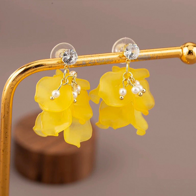 气质磨砂花瓣珍珠超闪锆石耳钉法式复古轻奢高级感时髦大气耳饰女,淘宝优惠券,粉丝福利购,淘宝优惠卷