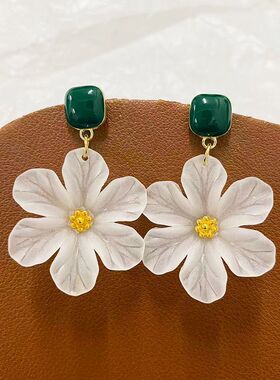 超仙花朵耳饰耳钉海边沙