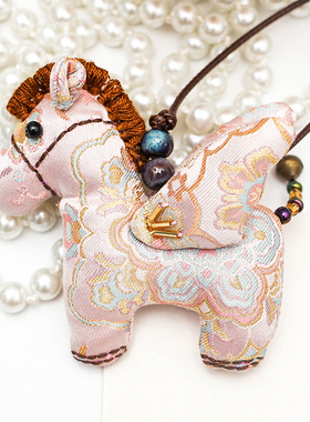 飞马项链手工钉珠宋锦桑蚕丝情侣真丝时尚挂链