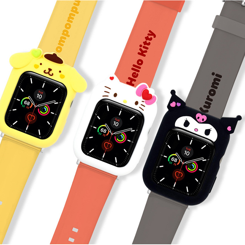 三丽鸥库洛米帕恰狗美乐蒂适用于苹果applewatch手表带公仔表框壳-图0