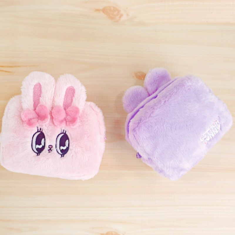 粉红兔esther bunny可爱卡通毛绒娃娃公仔零钱包小物口红收纳包袋
