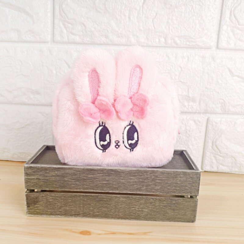 粉红兔esther bunny可爱卡通毛绒娃娃公仔零钱包小物口红收纳包袋