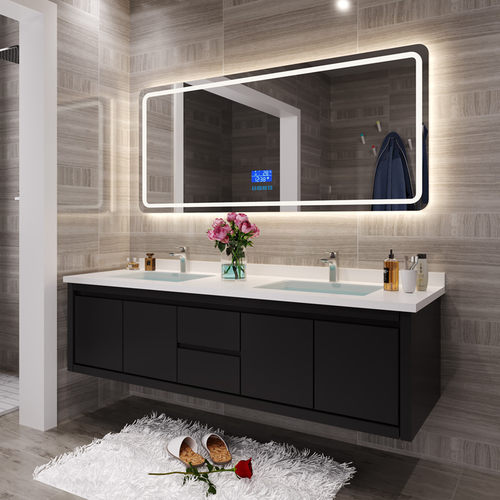 智能北欧浴室柜组合轻奢现代简约卫生间卫浴洗漱台池洗手洗脸盆柜-图1