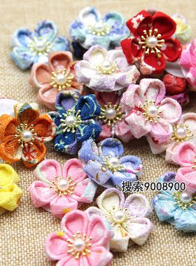 diy花色绉布和风半成品发饰