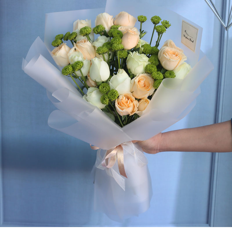 海口三亚上海同城订花鲜花速递元宵节情人节生日礼物绣球桔梗混搭