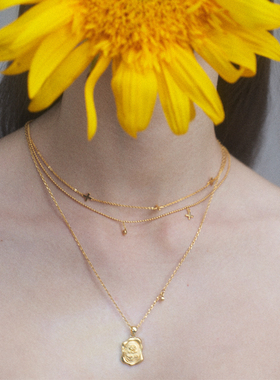 VeryFancy法式金币锁骨链情侣