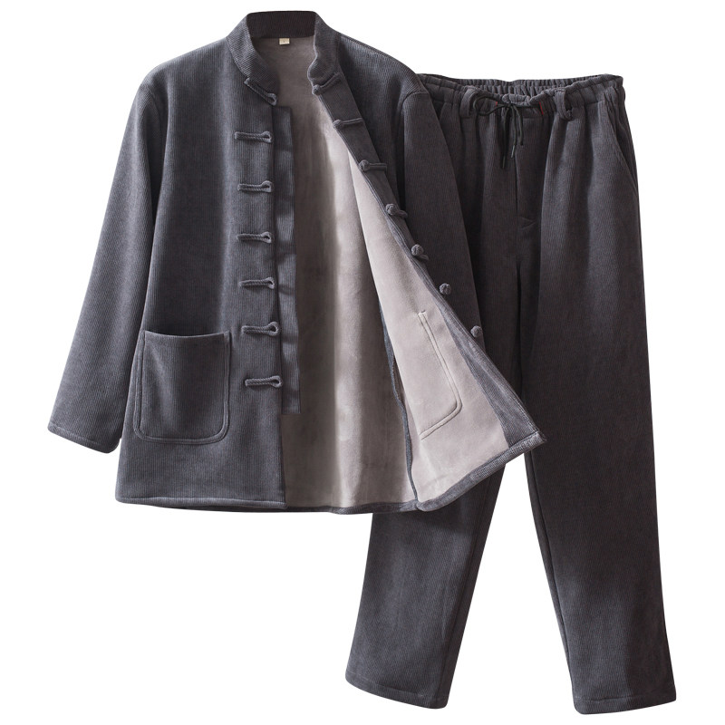 秋冬季唐装男加绒加厚保暖套装中国风新中式男装盘扣外套复古棉衣,淘宝优惠券,粉丝福利购,淘宝优惠卷