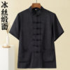 Super drapey, wrinkle-free and smooth fabric short-sleeved Tang suit