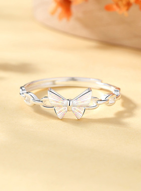 圣雅罗925银蝴蝶开口戒指女款