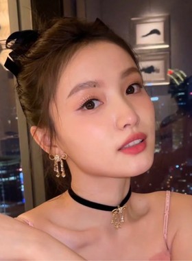 其他合金丝绒锁骨链女