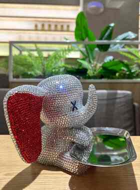 贴钻小飞象玄关钥匙收纳摆件