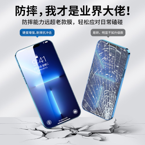 iwosty适用苹果13/15钢化膜iPhone17ProMax手机膜新款14pro全屏X/XS高清11XR防摔12防窥膜16保护plus贴膜17pm - 图2