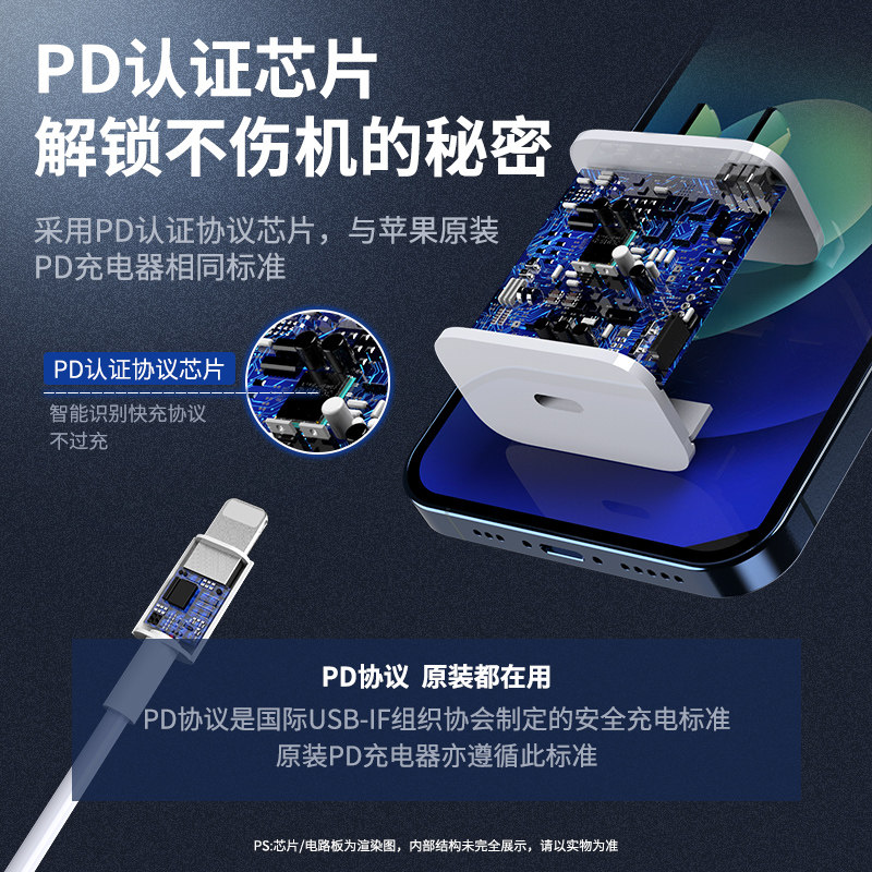 iwosty适用苹果iphone13充电器15充电头20W快充14pro插头12PD闪充11手机Typec单头双头x套装ipad大小头数据线