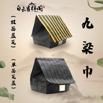 Single-face cover tile Nine-beam towels Hats Black Pure Artisanal single-sided Gaiwa Nine-beam towels with family specie Dots