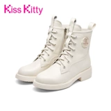 Kiss Kitty Martens, Tide, зимние кремовые ботинки, утепленные короткие сапоги на платформе