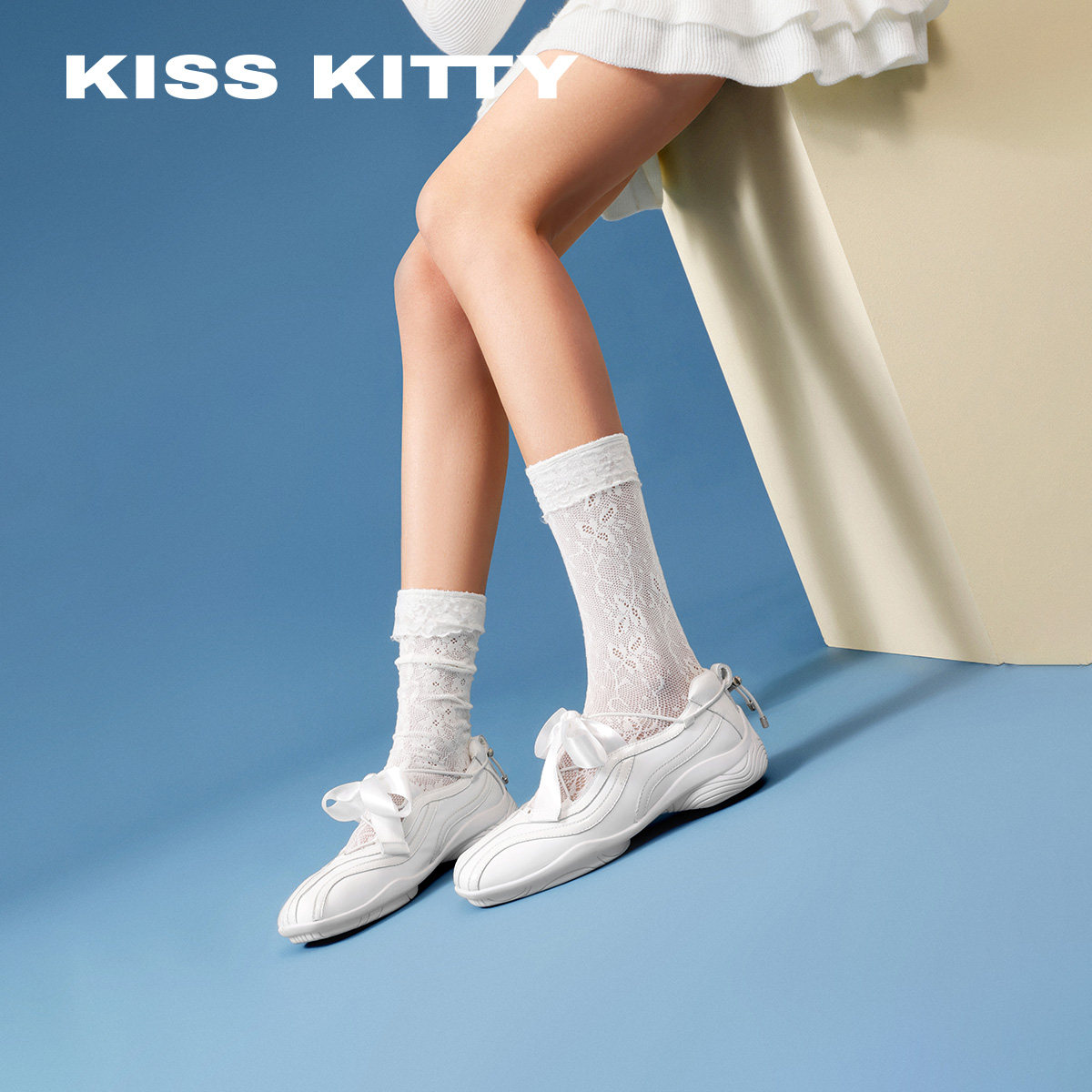 KISSKITTY柔雾 运动休闲鞋不累脚26年春新款蝴蝶结芭蕾单鞋羊皮垫,淘宝优惠券,粉丝福利购,淘宝优惠卷