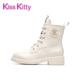 Kiss Kitty Martens, Tide, зимние кремовые ботинки, утепленные короткие сапоги на платформе