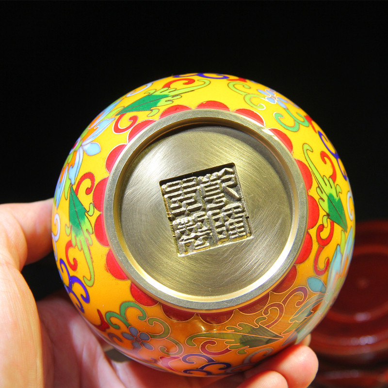 老北京景泰蓝铜胎掐丝珐琅实地磨光缸摆件铜碗供佛香炉招财缸水碗,淘宝优惠券,粉丝福利购,淘宝优惠卷