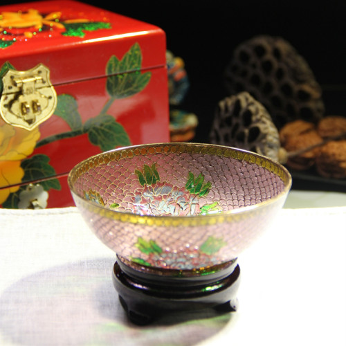 正宗老北京景泰蓝掐丝珐琅库存老货招财脱胎透明蓝碗工艺品摆件 - 图0