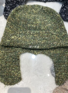甜美可爱针织护耳帽杂线女冬季保暖翻边混纺雷锋滑雪帽百搭显脸小