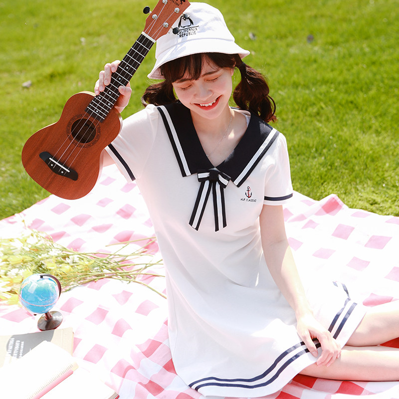 海军风水手服少女学院风韩版连衣裙 niffeilu连衣裙
