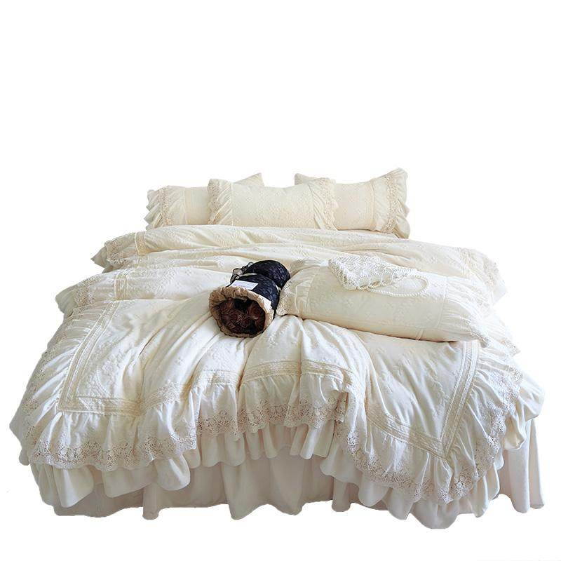 冬季法式浪漫雕花绒四件套牛奶绒刺绣花边被套保暖加厚公主床裙款,淘宝优惠券,粉丝福利购,淘宝优惠卷