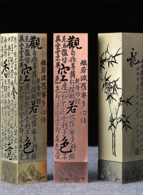 仿古禅意心经铜合金线香炉