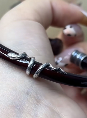 天然鸡血藤手镯黑藤镯子木质