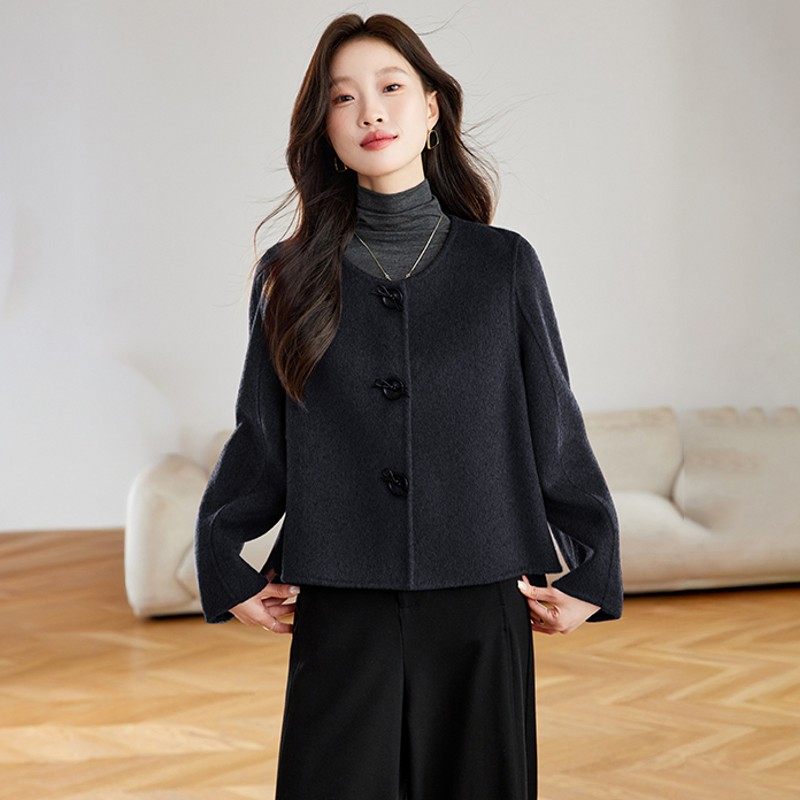 超漂亮红色羊毛呢外套女秋冬火爆新中式气质时尚减龄显白国风上衣,淘宝优惠券,粉丝福利购,淘宝优惠卷