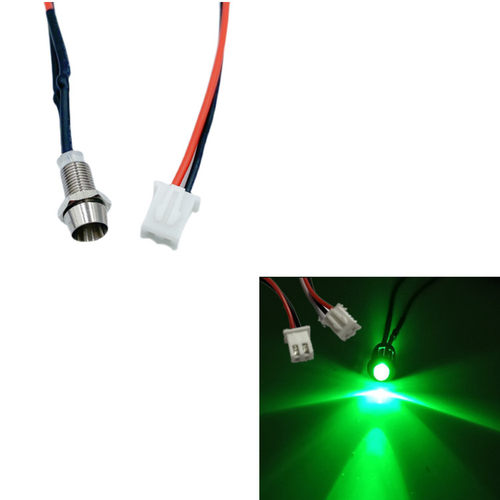开孔12MM金属LED指示灯3V5V6V9V12V24V带端子线ZH1.25-2P红蓝绿黄 - 图1