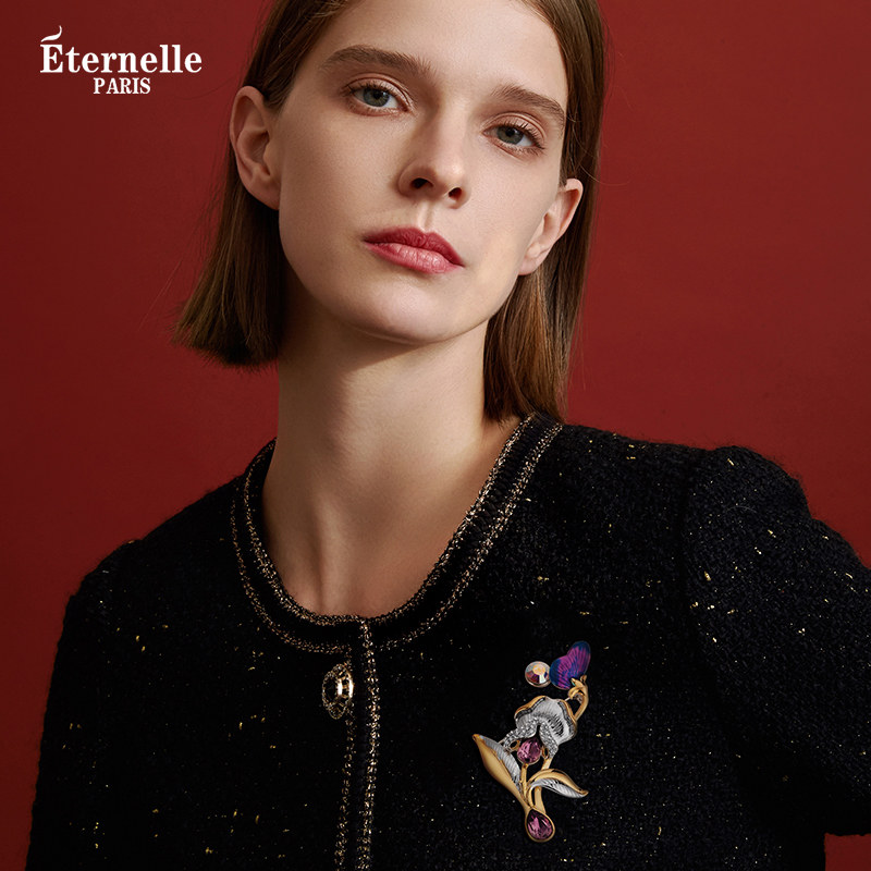 法国eternelle秋冬大衣配饰别针扣领针个性胸针气质胸饰优雅胸花