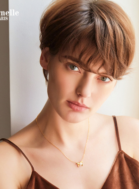 法国原创设计蝴蝶结森系锁骨链