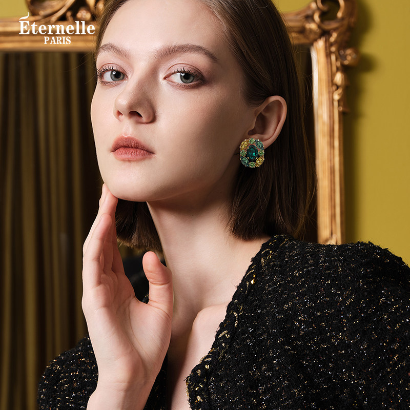 Eternelle法国永恒复古宫廷耳饰女高级感奥地利水晶耳钉轻奢耳环,淘宝优惠券,粉丝福利购,淘宝优惠卷