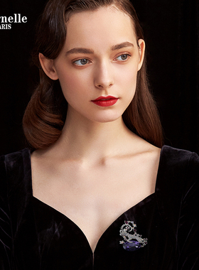 法国Eternelle奥地利水晶长款毛衣链 欧美风十二星座装饰项链