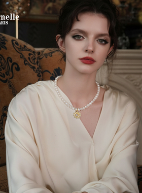 Eternelle雪之花礼珍珠锁骨项链