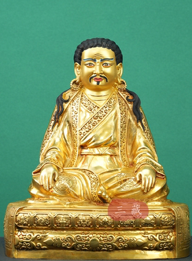 纯铜噶举三祖师佛像全鎏金家用