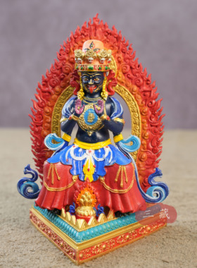 纯铜鎏金彩绘扎基拉姆10cm佛像