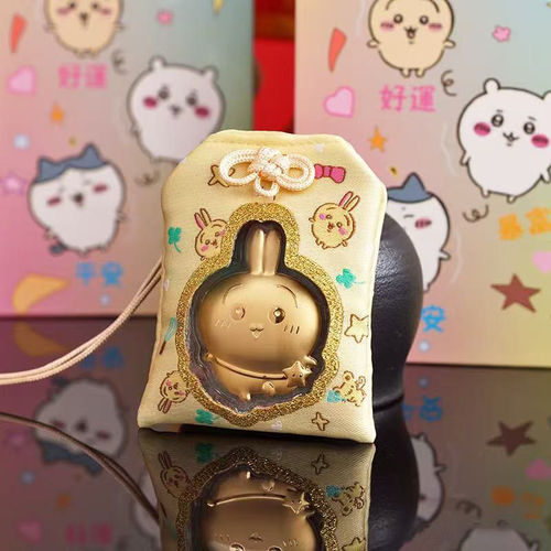 足金999水贝Chiikawa足金小八御守汽车挂件可爱卡通开运护身符 - 图3