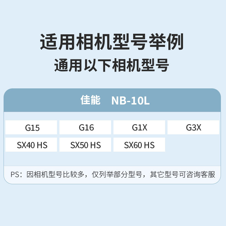 NB-10L电池nb10l适用佳能G1X G3X G15 G16 SX40 SX50 HS充电器 - 图0