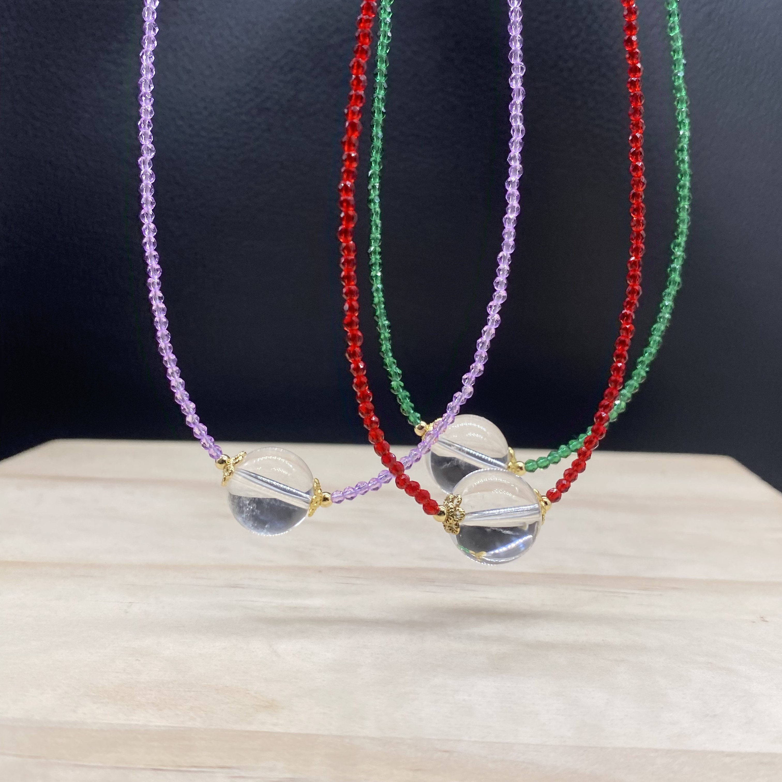 白水晶尖晶锁骨链项链颈链手工细款小饰品女款手工串珠原创百搭,淘宝优惠券,粉丝福利购,淘宝优惠卷