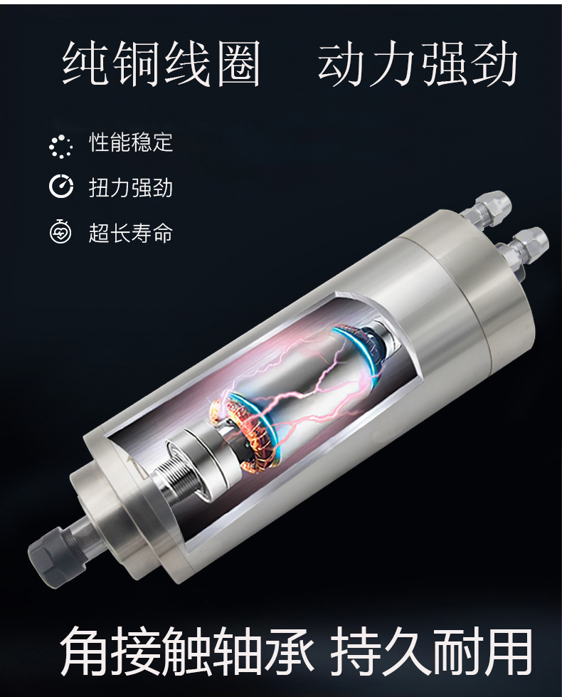 雕刻机主轴电机 1.5KW 2.2KW  直径84mm 拓雕 高速主轴 木工雕刻 - 图2