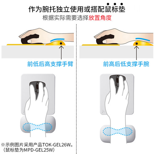 日本SANWA手枕硅胶护腕鼠标垫舒适护腕垫手掌托腕托男女家用办公 - 图3