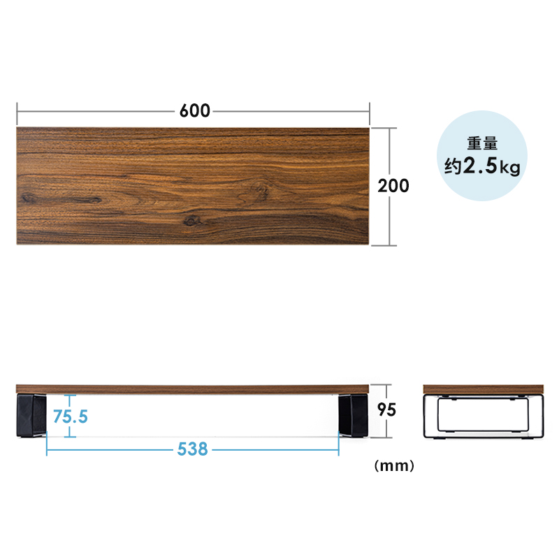 日本SANWA电脑增高台显示器托架支架垫高底座台式桌面收纳置物架多功能人体工学笔记本屏幕抬高架子好物神器-图3