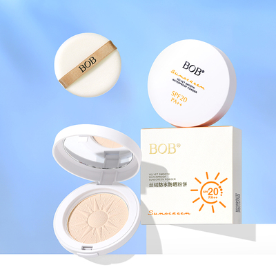 BOB丝绒防水防晒粉饼持久控油定妆干湿两用补妆平价女SPF20军训