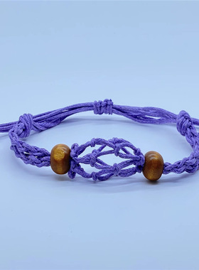 水晶原石网兜编织手链手环可拆卸网状笼式可调节伸缩网架网托手串