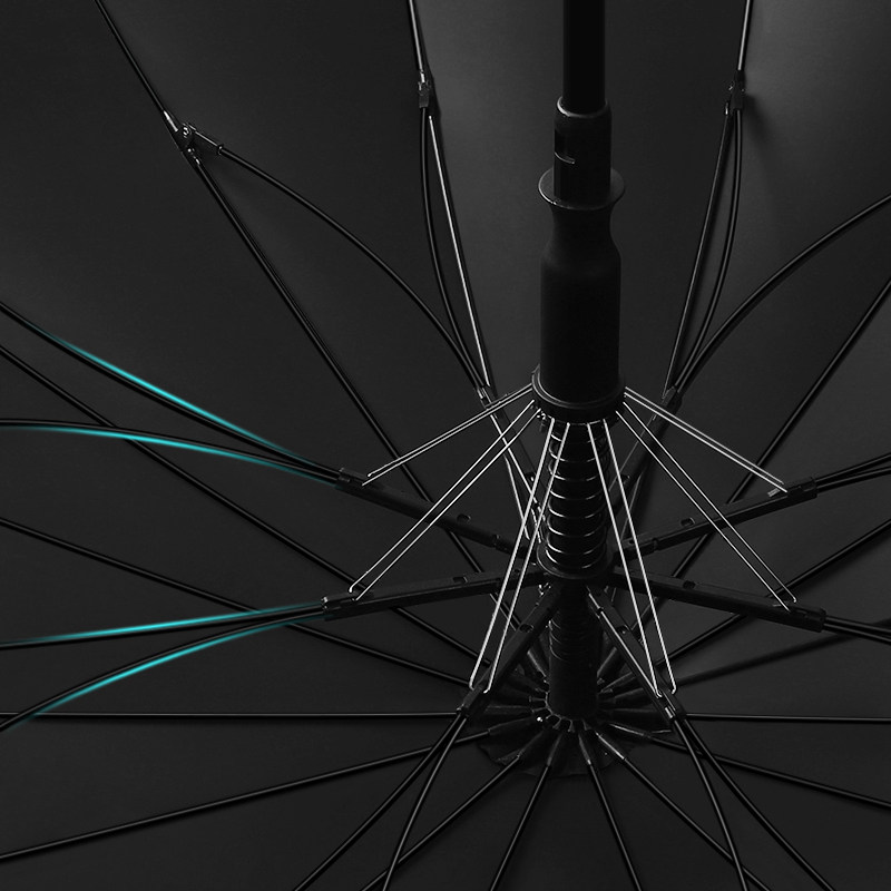 美度16骨黑胶加固抗风晴雨两用长柄伞防晒防紫外线女黑胶伞M1609