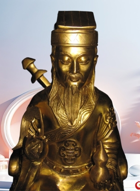 吕洞宾铜像吕纯阳人物桌面摆件