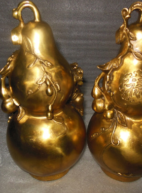 纯铜福禄葫芦开盖空心葫芦