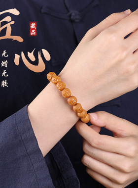 精品高端猴头核桃手串雕刻宝宝佛男士单圈文玩盘玩佛珠念珠手链